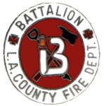 Los Angeles County Fire Department Pins Battalion 13 Patch LACoFD Hose Logo Pin 